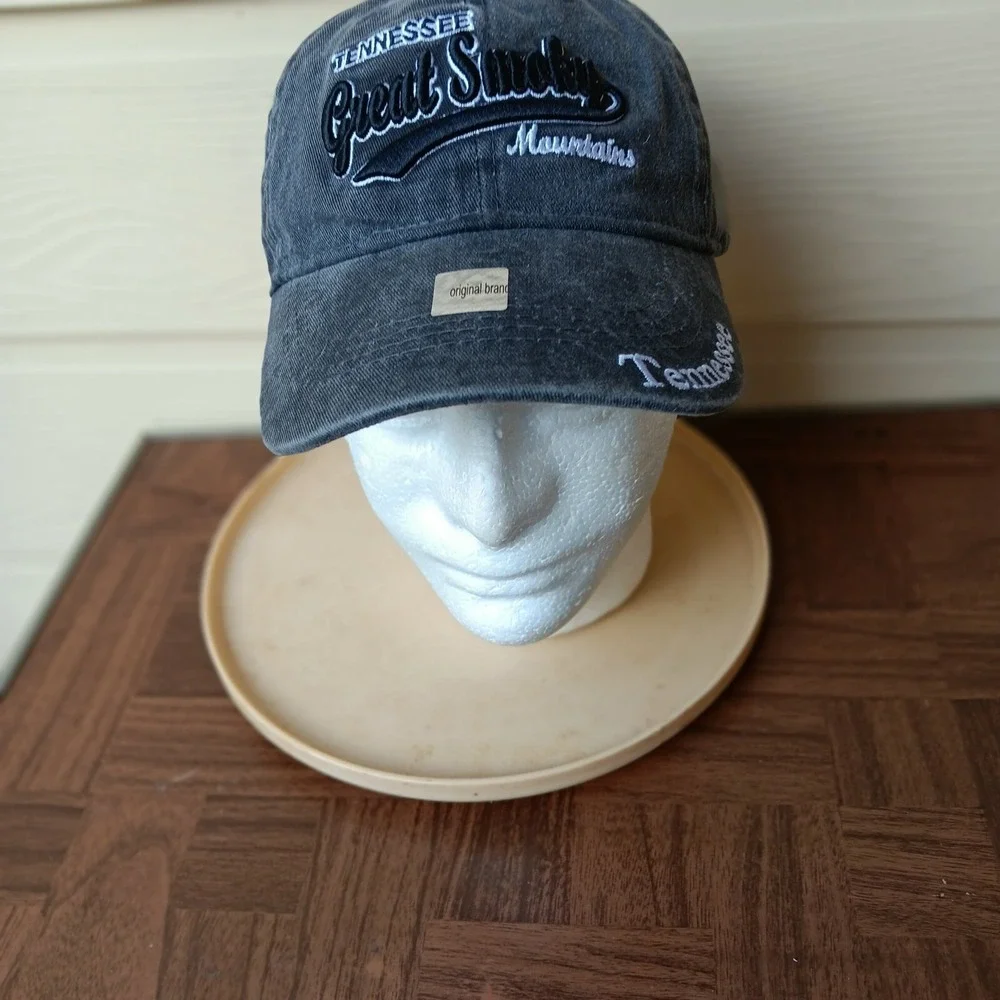 Tennessee Great Smoky Mountains Cap Mens Black Baseball Strapback Hat - Picture 2 of 11